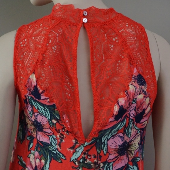 Free People Shea Printed Mini Dress in Red Hot - Picture 3 of 8